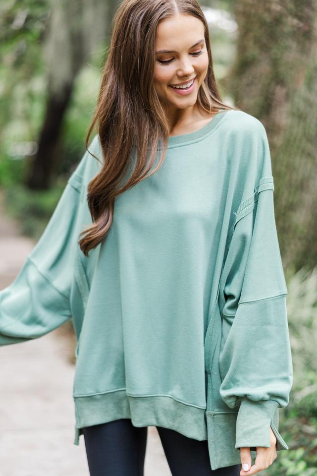 This Is It Sage Green Oversized Sweater Female Product Image