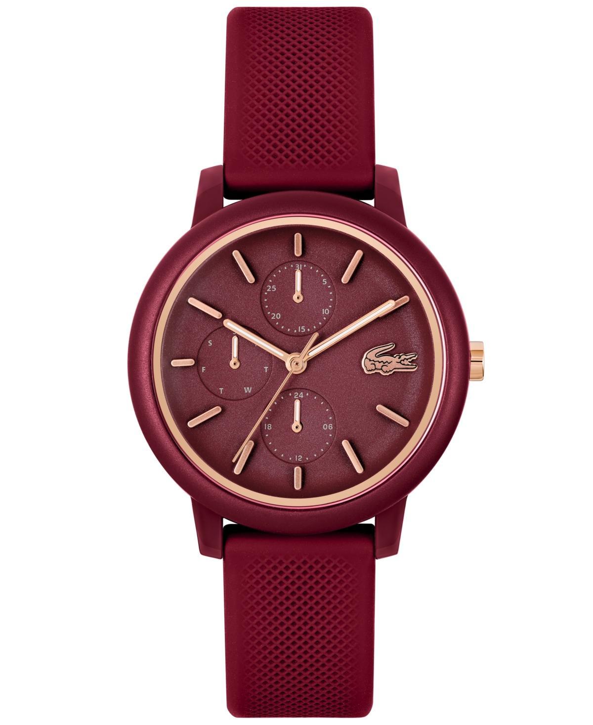 Lacoste Womens L.12.12 Multi Burgundy Silicone Strap Watch 38mm - Burgundy Product Image