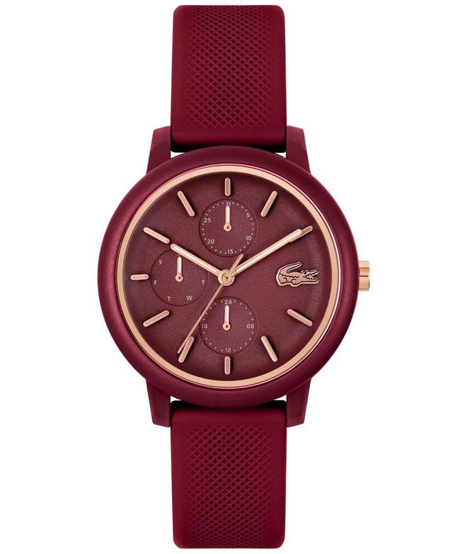 Lacoste Womens L.12.12 Multi Burgundy Silicone Strap Watch 38mm - Burgundy Product Image