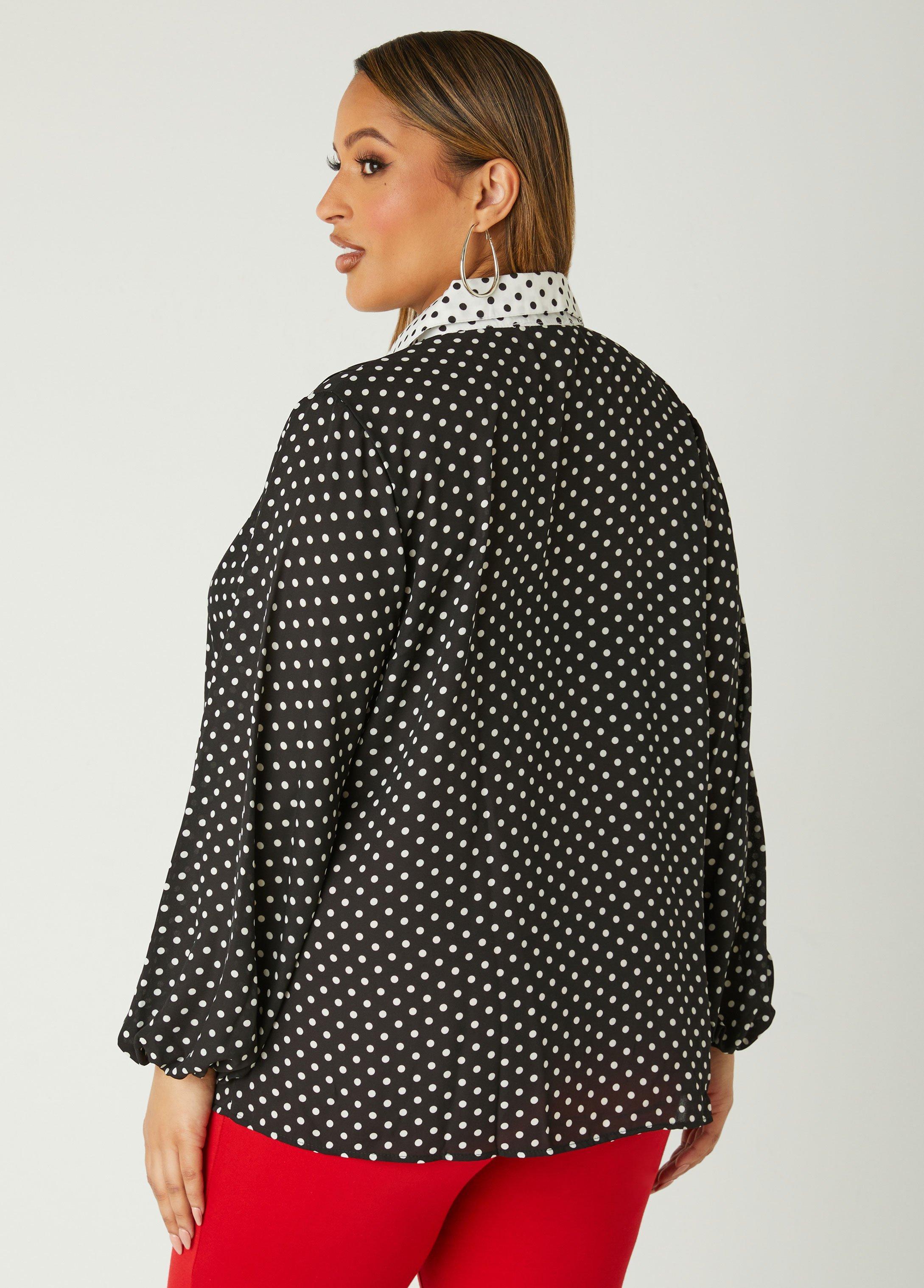 Two Tone Polka Dot Shirt Product Image