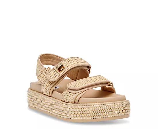 Steve Madden Mona Leather Platform Buckle Detail Dad Sandals Product Image