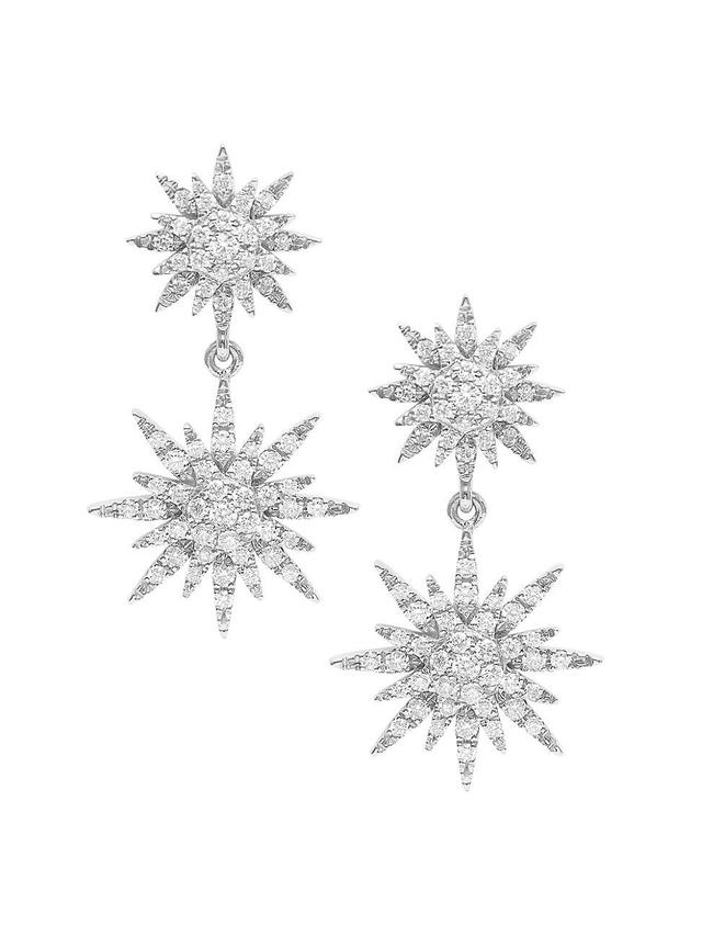 Womens Soleil 18K White Gold & Diamond Drop Earrings Product Image