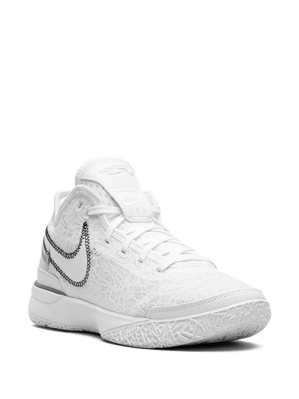 NIKE Zoom Lebron Nxxt Gen Basketball Shoes Size 13.0 Suede In White/metallic Silver/black Product Image