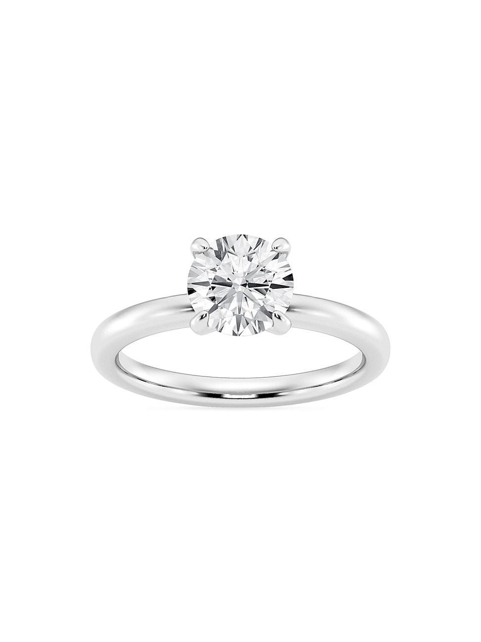 Womens 14K White Gold & 1.50 TCW Lab-Grown Solitaire Diamond Ring Product Image