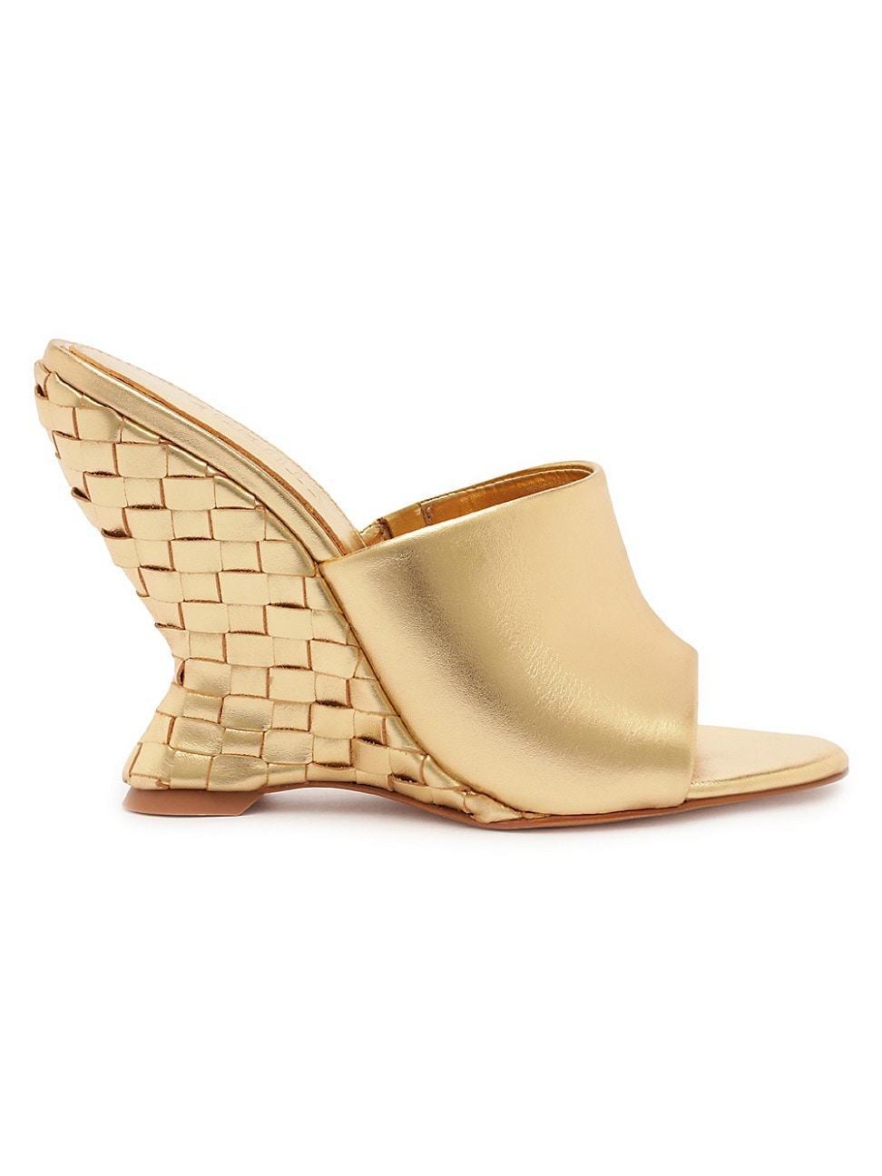 Womens April 109MM Metallic Leather Wedge Sandals Product Image