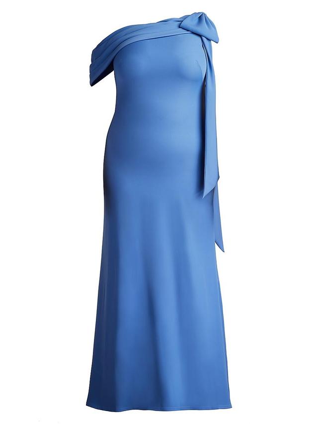 Womens Plus One-Shoulder Crepe Sheath Gown Product Image