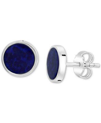 Effy Mens Lapis Lazuli Stud Earrings in Sterling Silver (Also in Malachite) Product Image