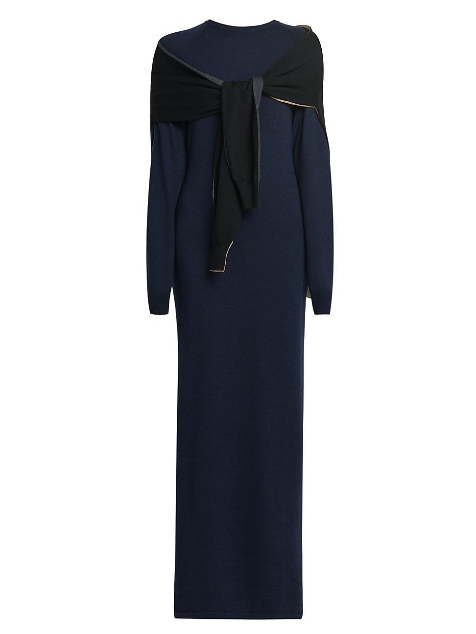 Womens Tie-Front Wool Cardigan Maxi Dress Product Image