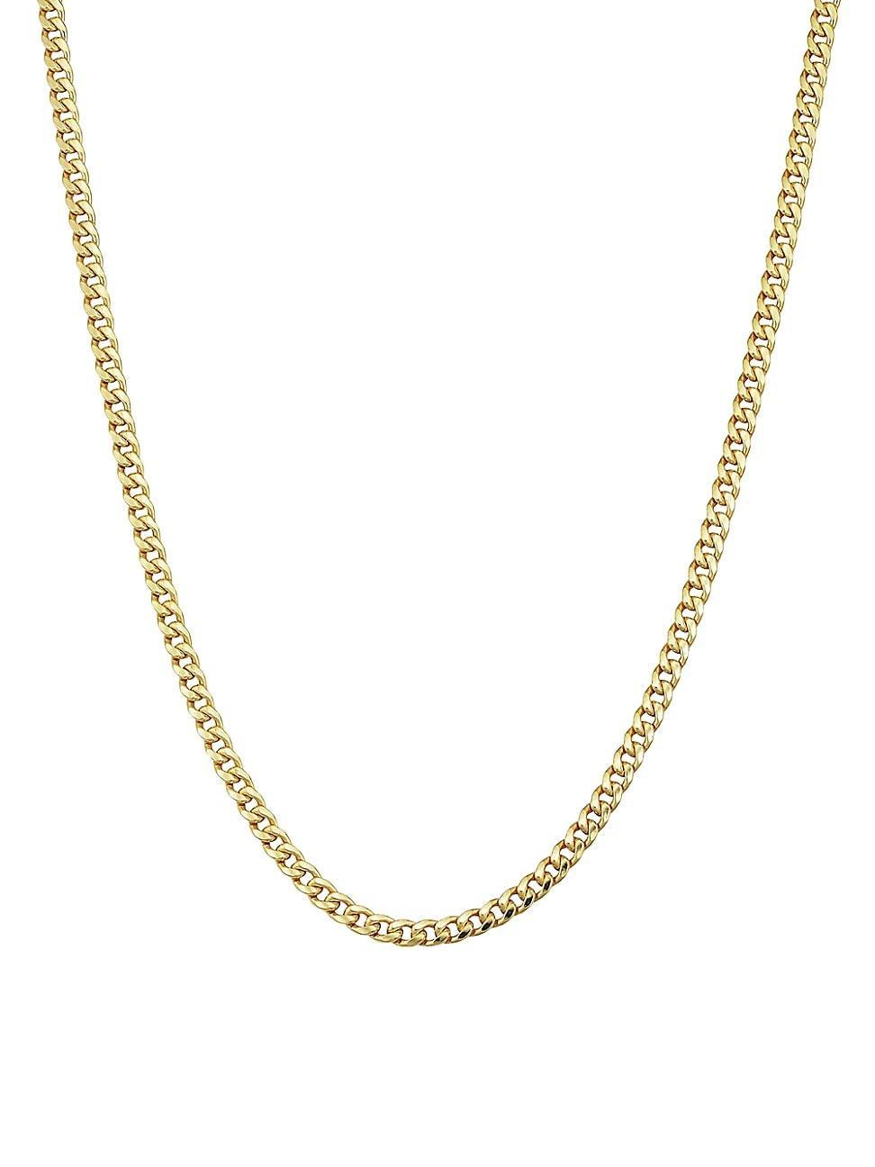 Womens 14K Yellow Solid Gold Estate Cuban Necklace Product Image