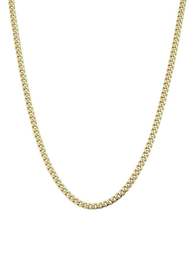 Womens 14K Yellow Solid Gold Estate Cuban Necklace Product Image