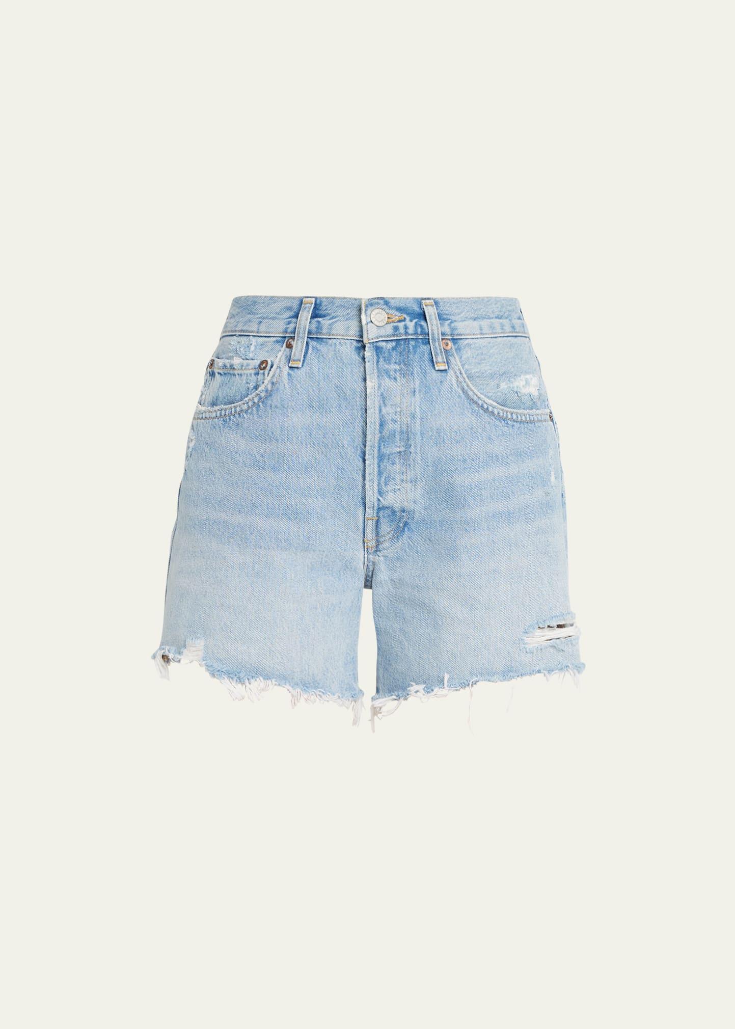 AGOLDE Parker Long High Waist Cutoff Denim Shorts product image