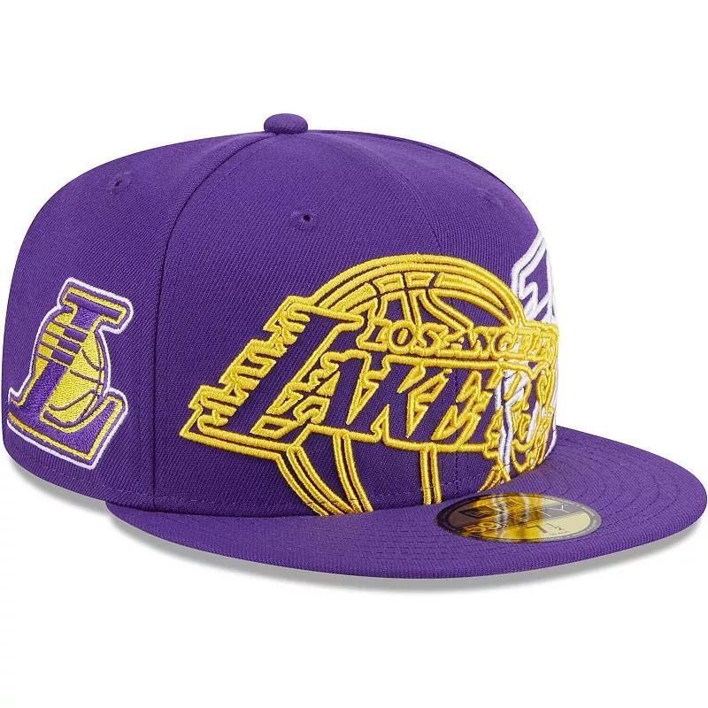 Mens New Era Los Angeles Lakers Game Day Hollow Logo Mashup 59FIFTY Fitted Hat Product Image