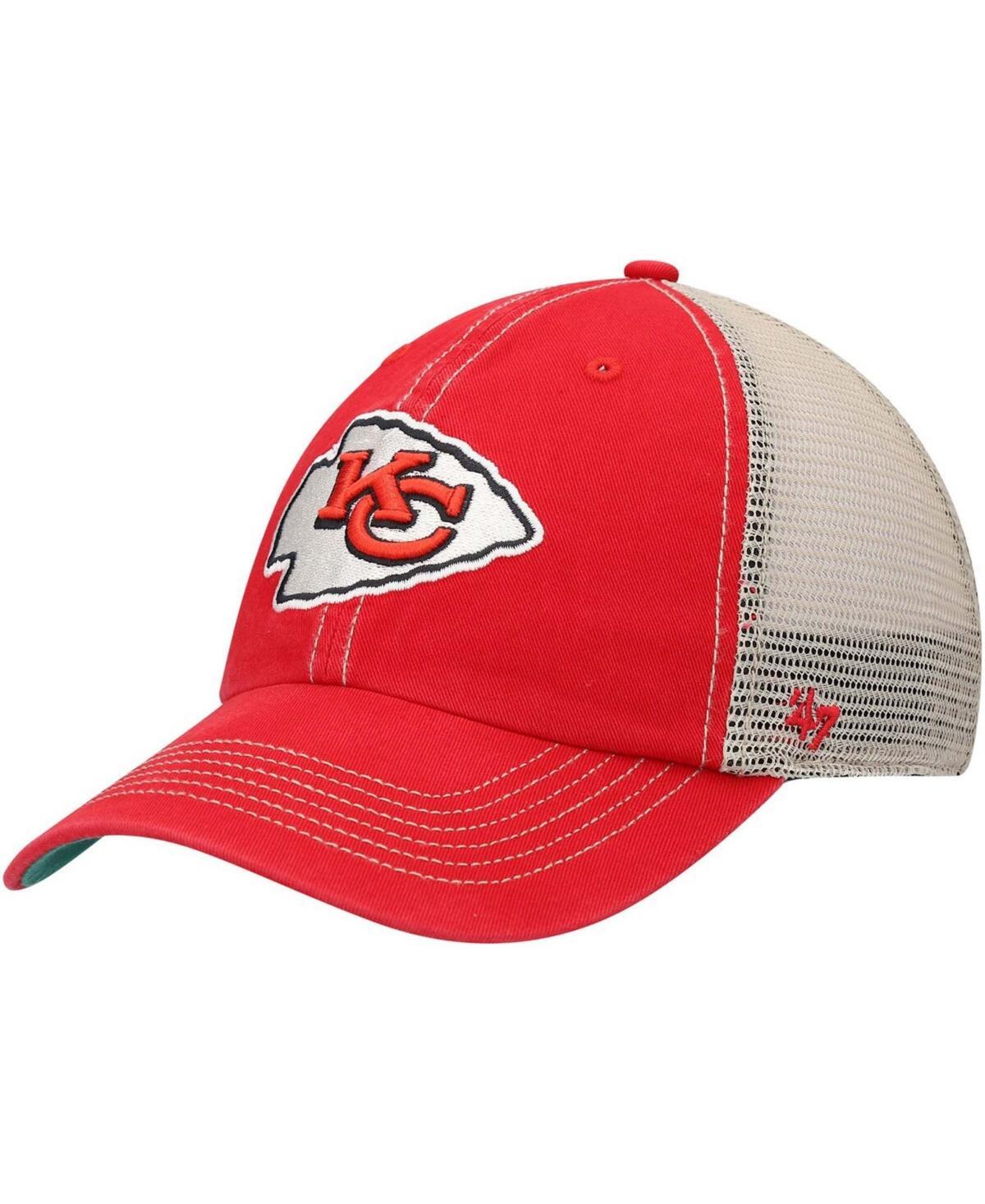 Mens Red Kansas City Chiefs Trawler Trucker Clean Up Snapback Hat - Red Product Image