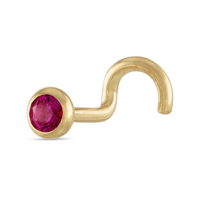 Amella Jewels 10k Gold Red Cubic Zirconia Nose Stud, Womens, Yellow Product Image