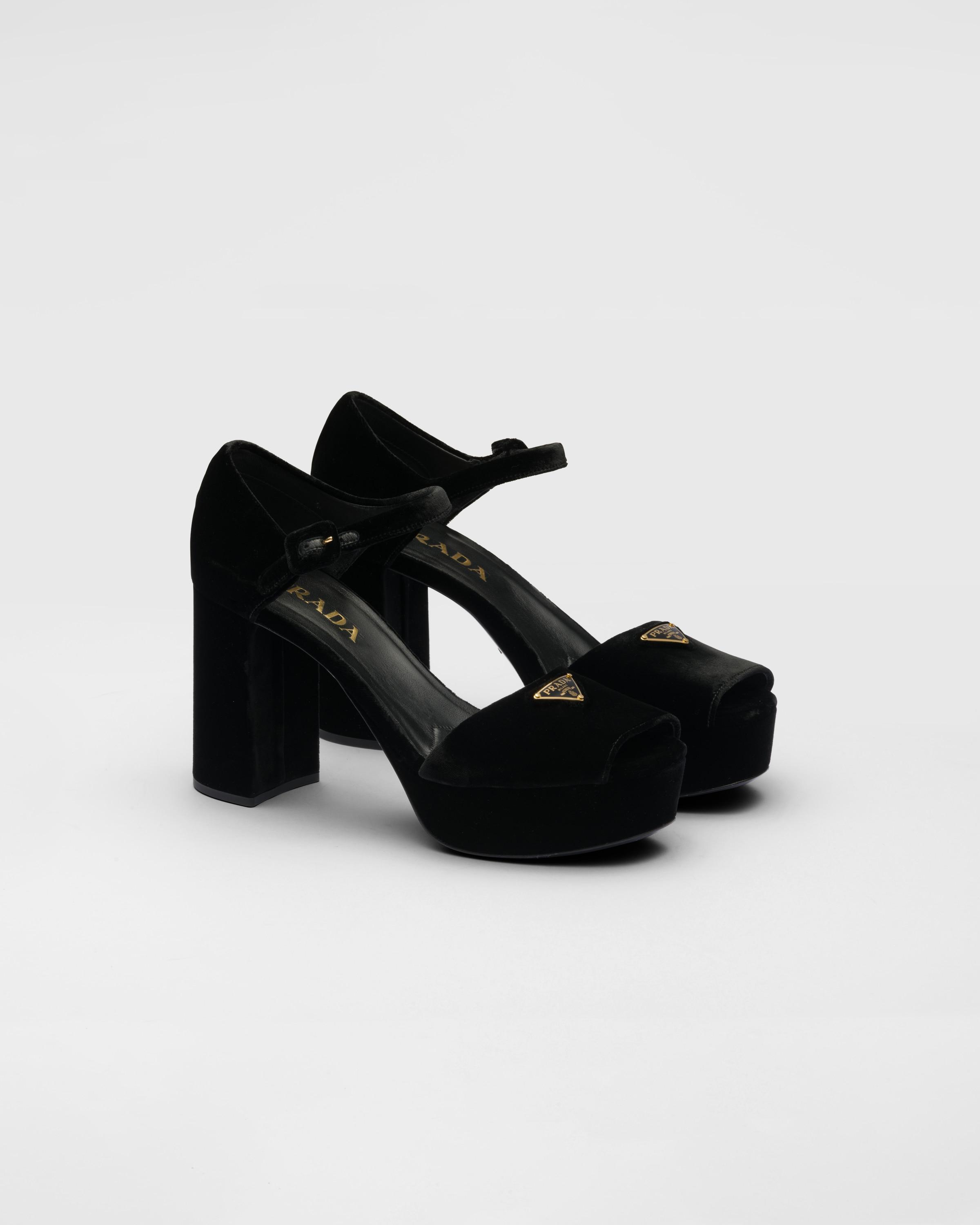 Velvet platform sandals Product Image