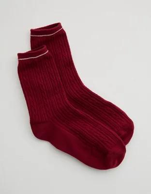 Aerie Cotton Cable Crew Socks Product Image