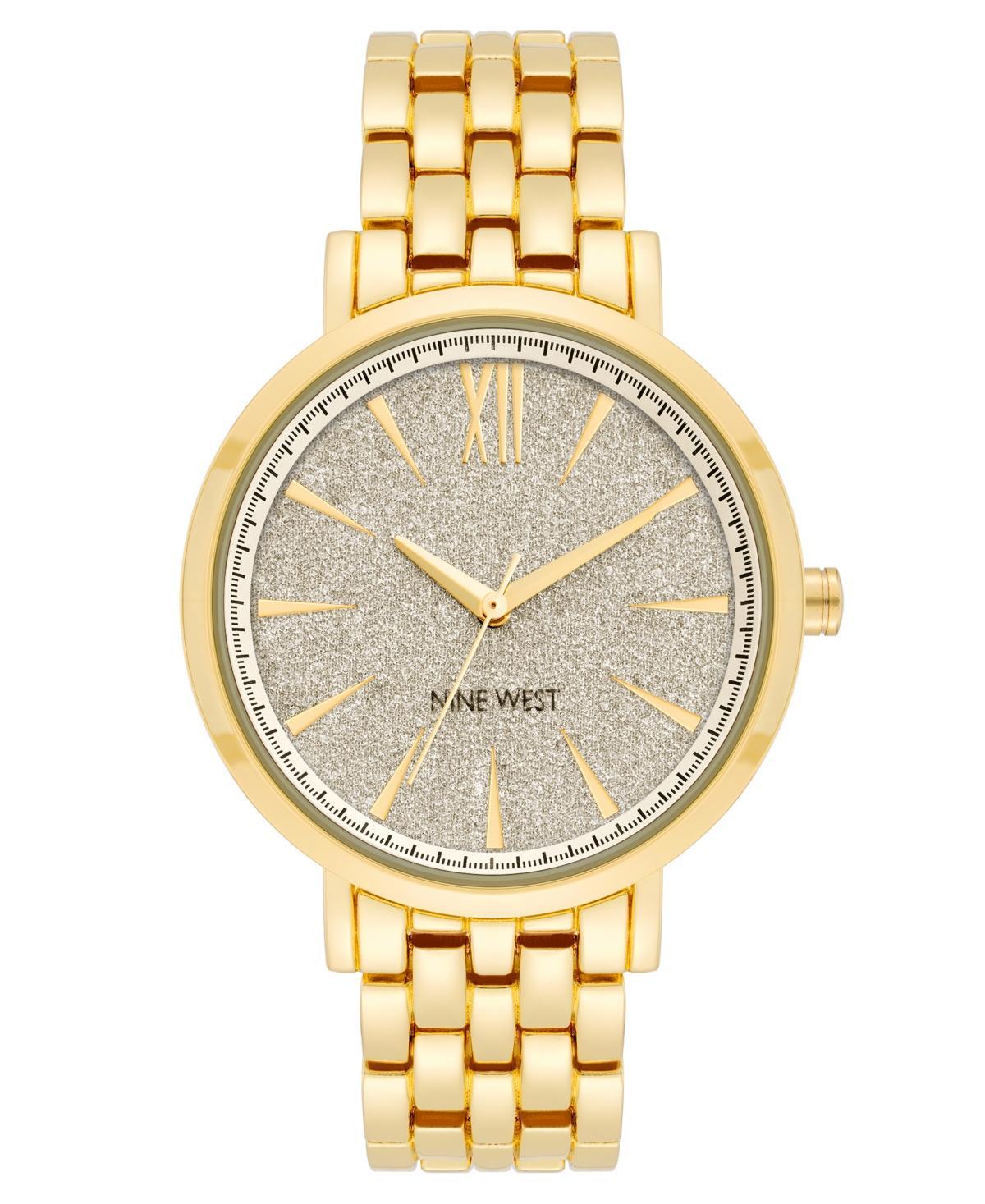 Nine West Womens Quartz Gold-Tone Alloy Link Bracelet Watch, 36.5mm - Gold-Tone Product Image