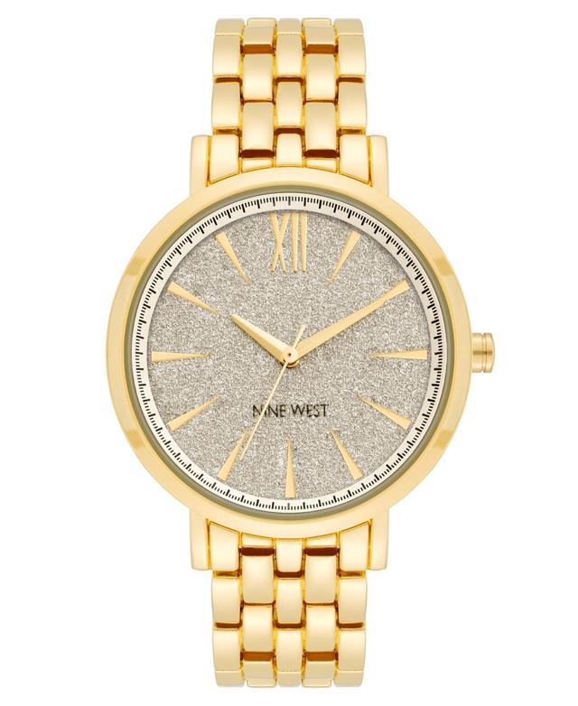 Nine West Womens Quartz Gold-Tone Alloy Link Bracelet Watch, 36.5mm - Gold-Tone Product Image