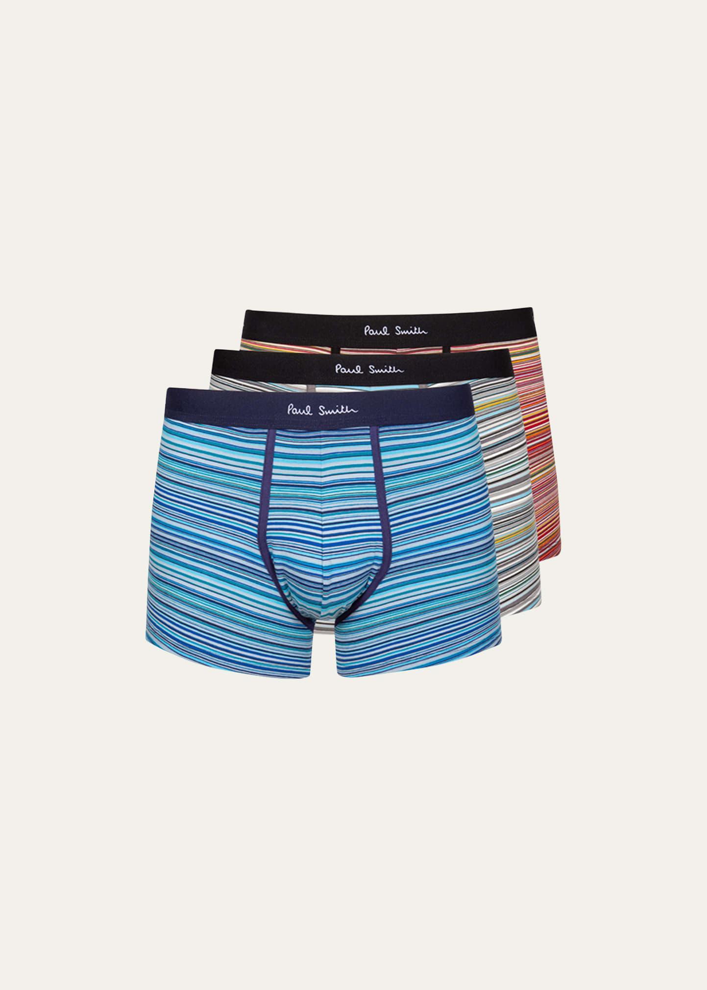 Mens 3-Pack Cotton-Stretch Multicolor Stripe Boxer Briefs Product Image