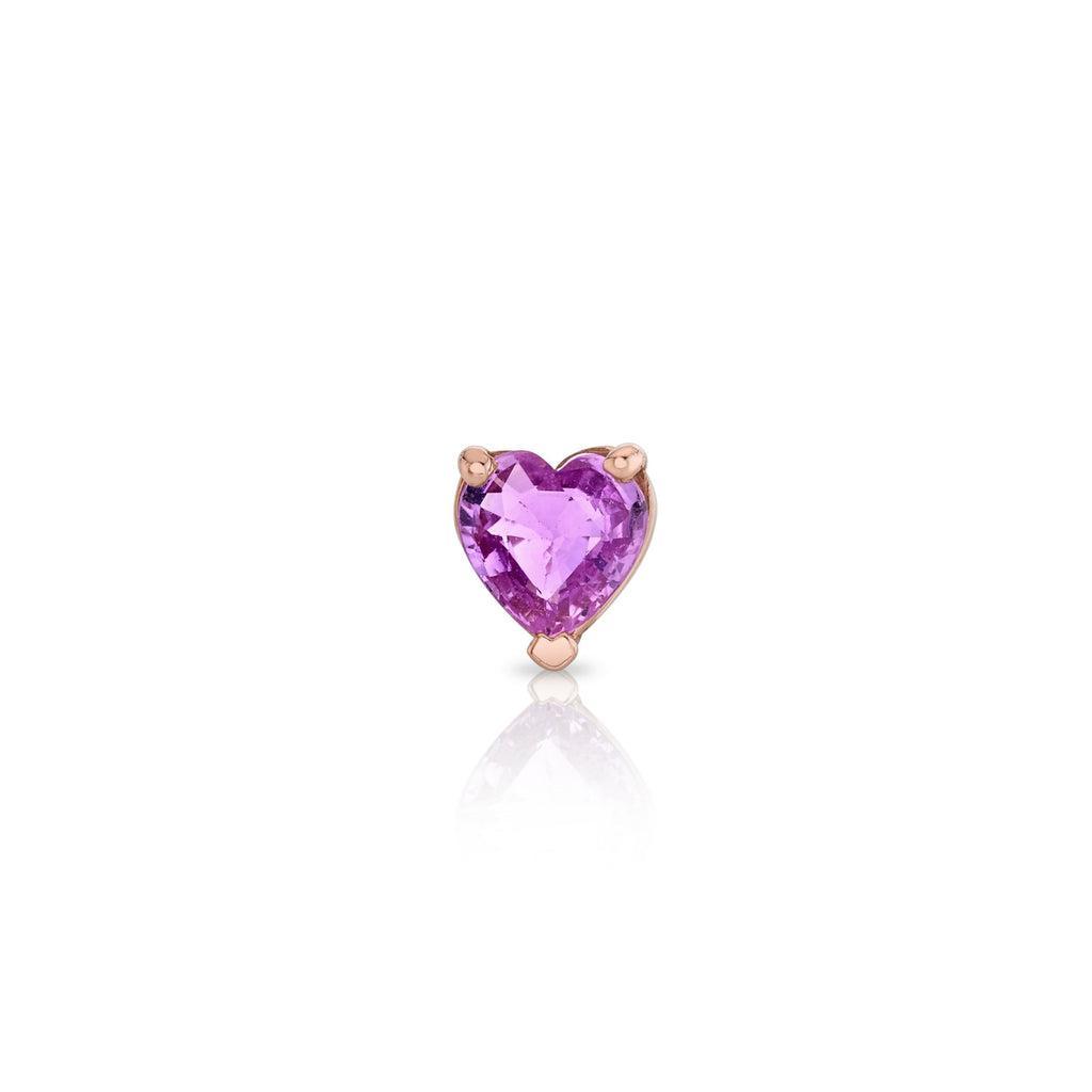 SINGLE PINK SAPPHIRE HEART STUD Product Image