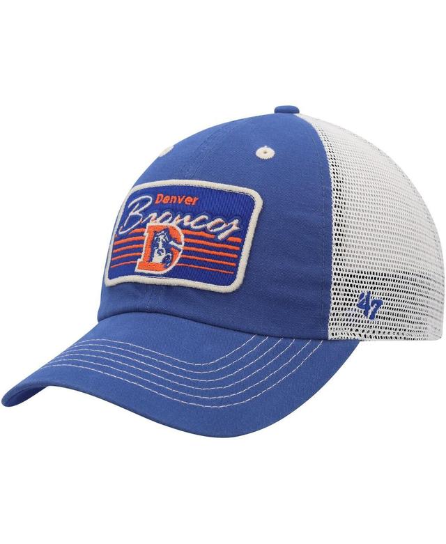 Mens 47 Royal/Natural Denver Broncos Legacy Five Point Trucker Clean Up Adjustable Hat Product Image