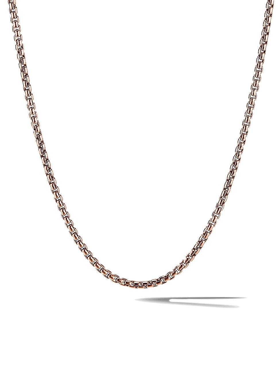 Mens Small Box Chain Necklace in 18K Rose Gold, 2.7mm Product Image