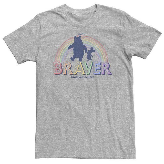 Disneys Winnie The Pooh Big & Tall Pride Youre Braver Than You Believe Tee, Mens Athletic Grey Product Image