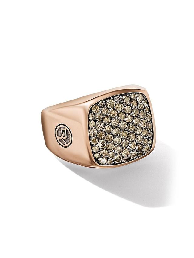 Mens Streamline Signet Ring in 18K Rose Gold Product Image