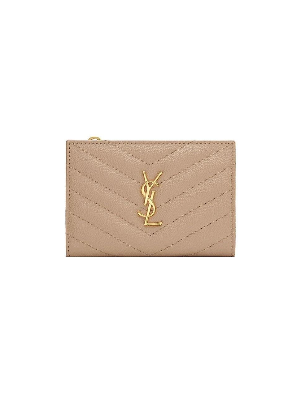 Saint Laurent Cassandre Matelasse Fragments Zipped Bi-Fold Wallet Product Image