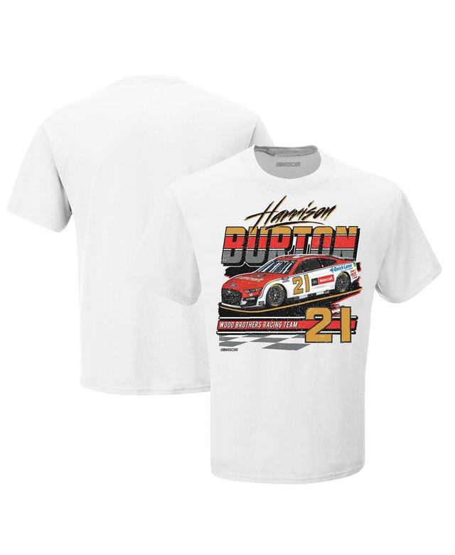 Mens Checkered Flag Sports White Harrison Burton Motorcraft Wedge T-shirt Product Image