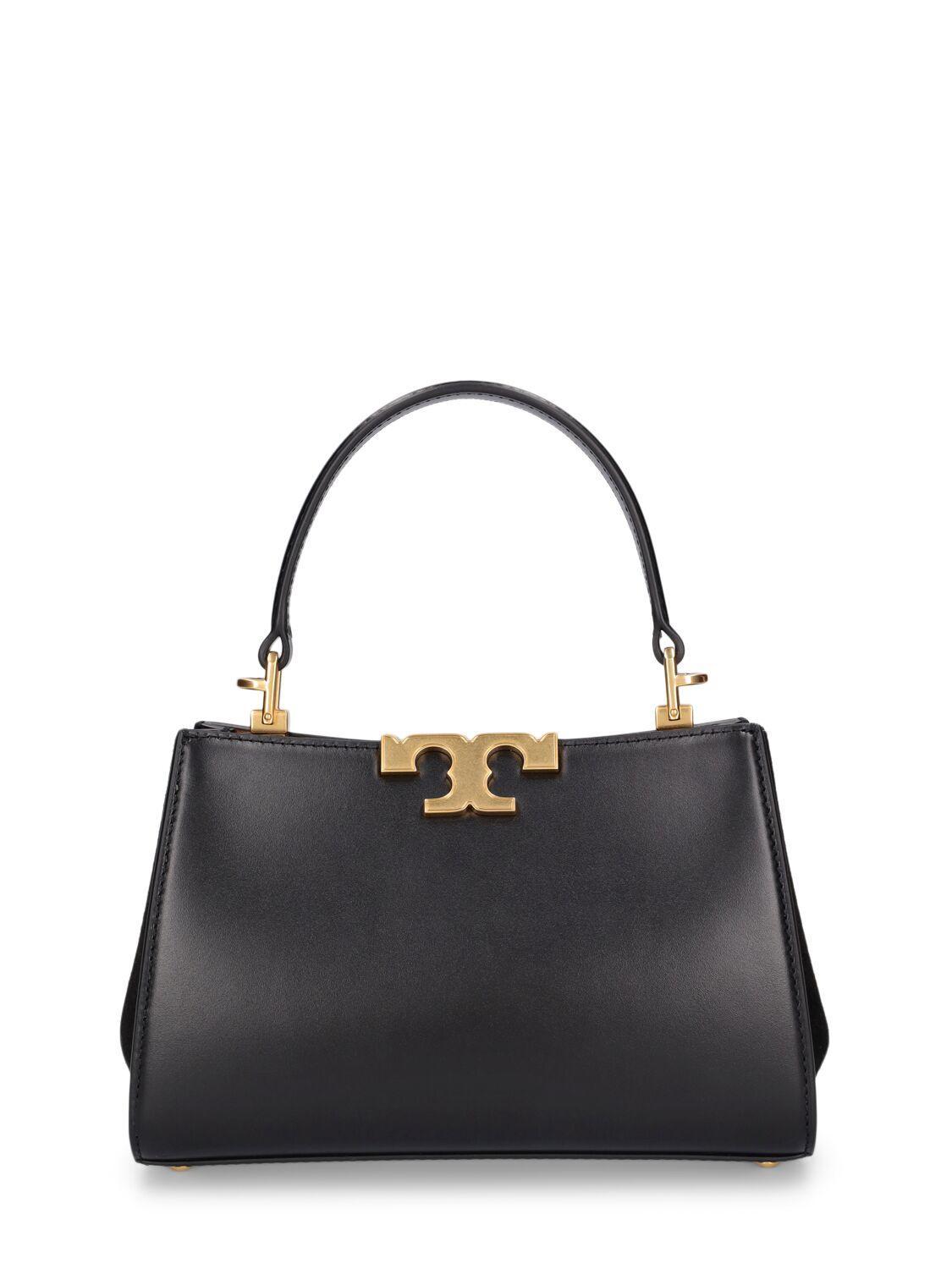 TORY BURCH Eleanor Calf Leather Satchel Bag In Black Product Image