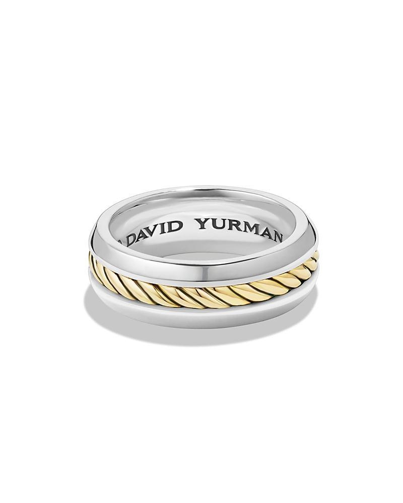 Mens Cable Inset Band Ring with 18K Yellow Gold Product Image