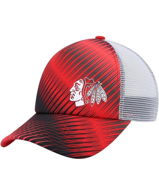 Womens adidas Red Chicago Blackhawks Graphic Foam Trucker Snapback Hat - Red Product Image