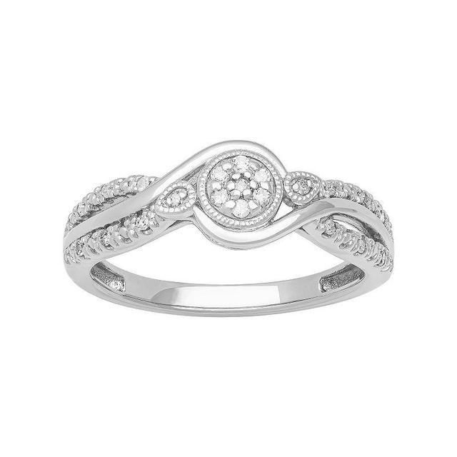 Love Always Sterling Silver 1/10 Carat T.W. Diamond Swirl Promise Ring, Womens Product Image