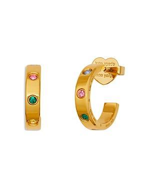 kate spade new york cubic zirconia huggie hoop earrings Product Image