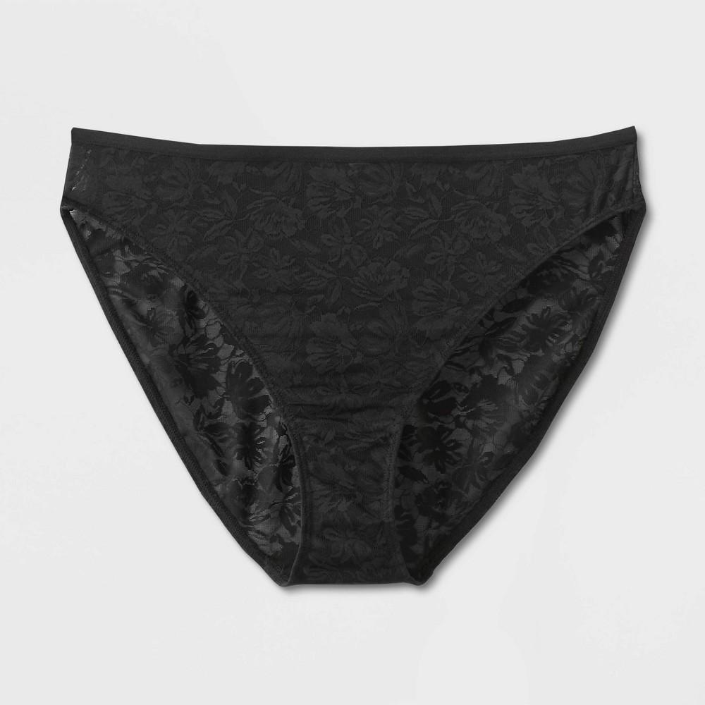 Womens Mesh High Cut Briefs - Auden Black XS Product Image