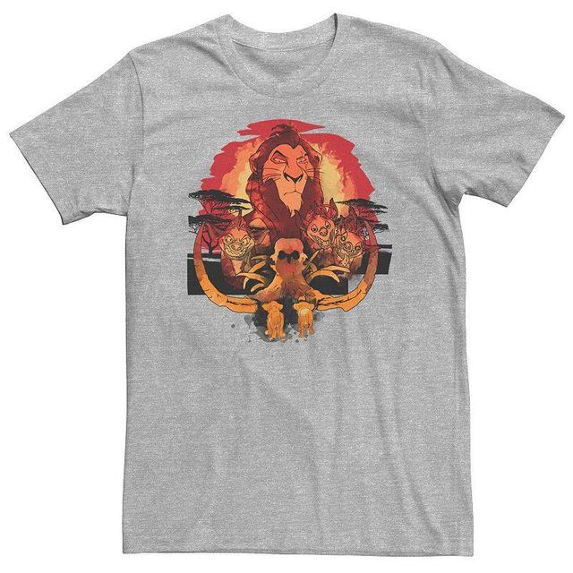 Big & Tall Disney The Lion King Scar Watch Simba Nala Dark Watercolor Tee, Mens Athletic Grey Product Image