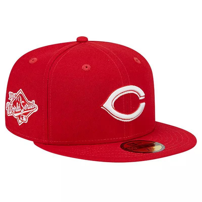 Mens New Era Red Cincinnati Reds Logo 59FIFTY Fitted Hat Product Image