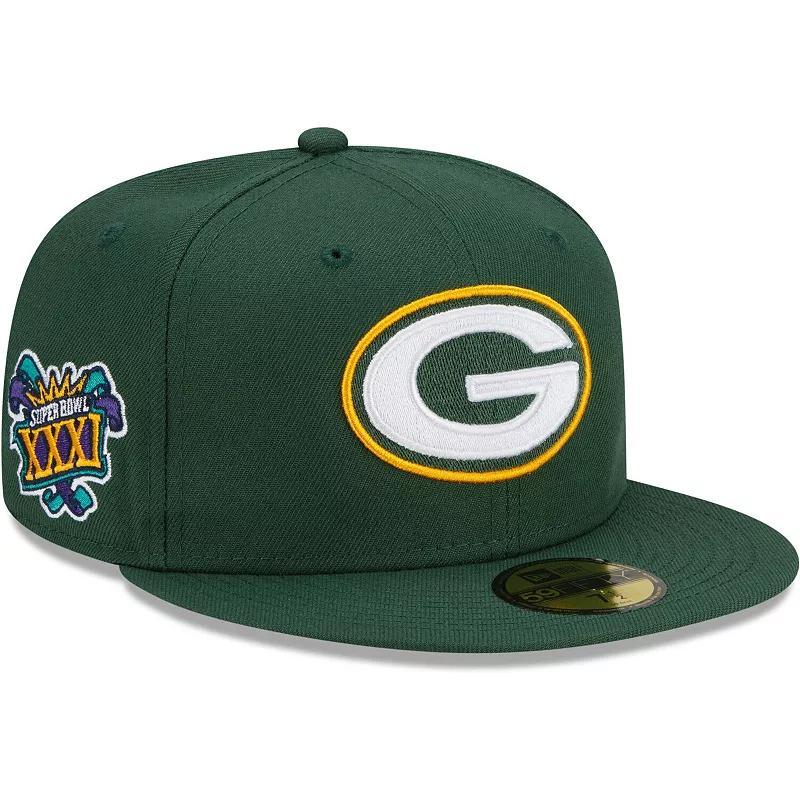 Mens New Era Green Green Bay Packers Patch Up Super Bowl XXXI 59FIFTY Fitted Hat Product Image