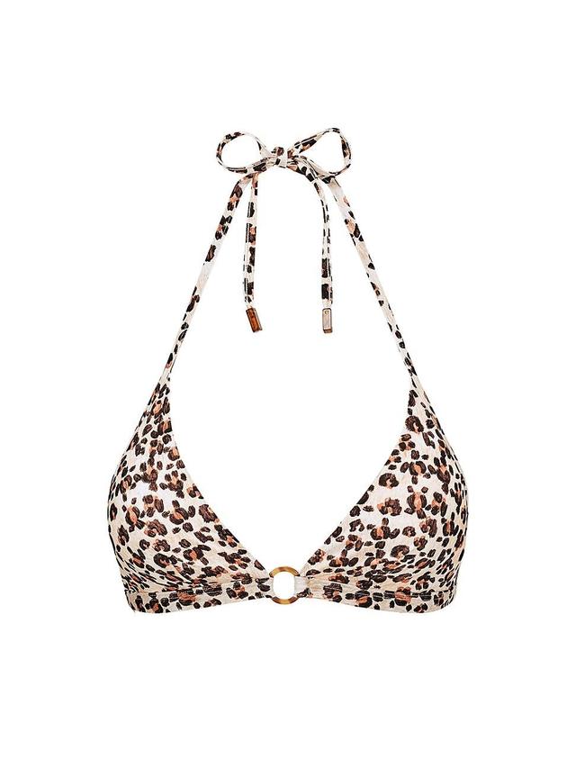 Womens Turtles Leopard String Bikini Top Product Image