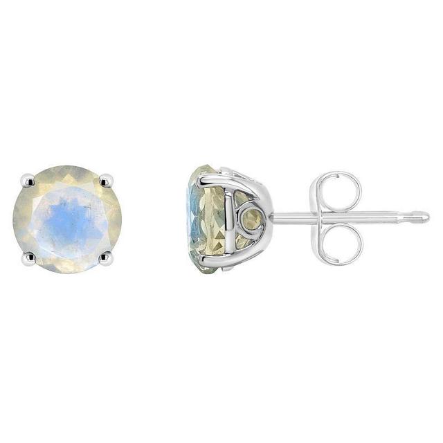 Alyson Layne Sterling Silver Round Moonstone Stud Earrings, Womens Product Image