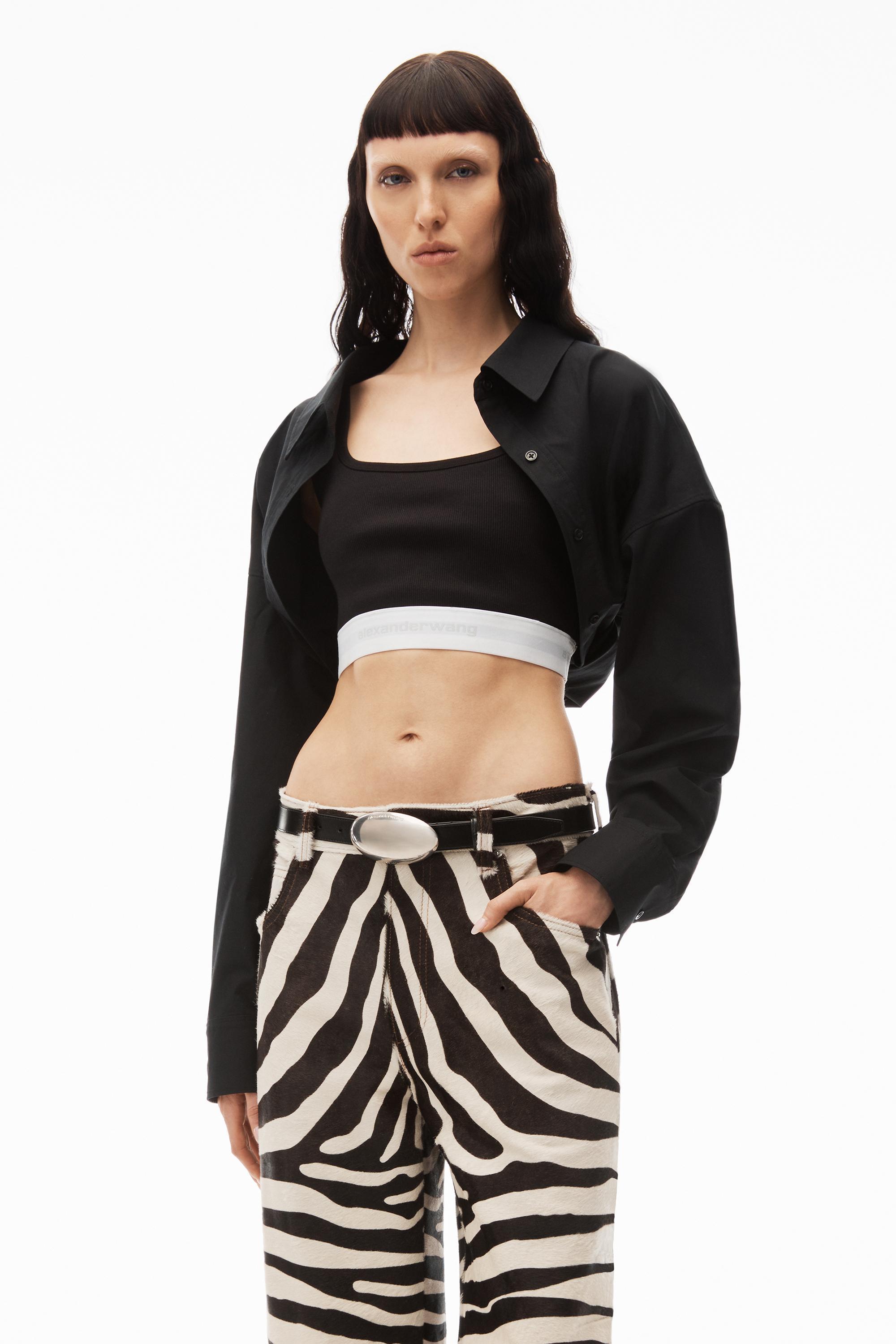 Layered Crop Bolero In Compact Cotton Product Image