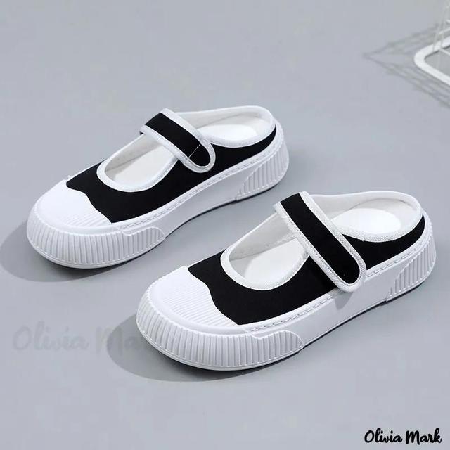 Olivia Mark – Half-Slip On Shoes with Height Increasing Insole and Thick Sole for Outdoor Wear Product Image