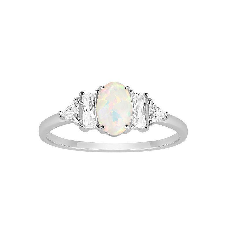 PRIMROSE Cubic Zirconia & Opal Ring, Womens Yellow Product Image