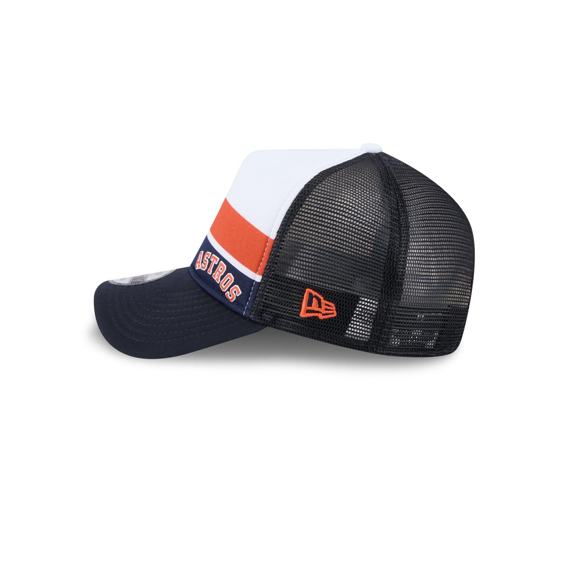 Houston Astros Color Block 9FORTY A-Frame Trucker Snapback Hat Male Product Image