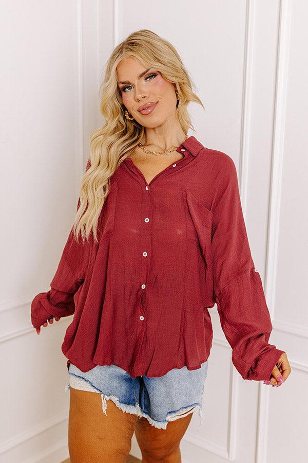 Sunny Saturday Shift Top In Wine Curves Product Image