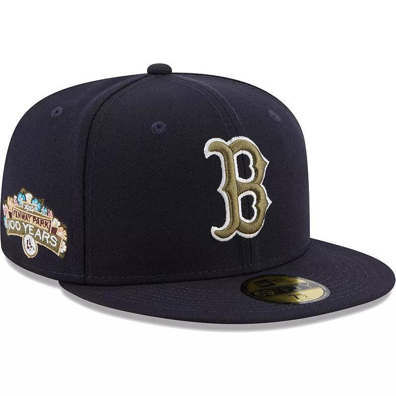 Mens New Era Boston Red Sox 100 Years Spring Training Botanical 59FIFTY Fitted Hat Blue Product Image