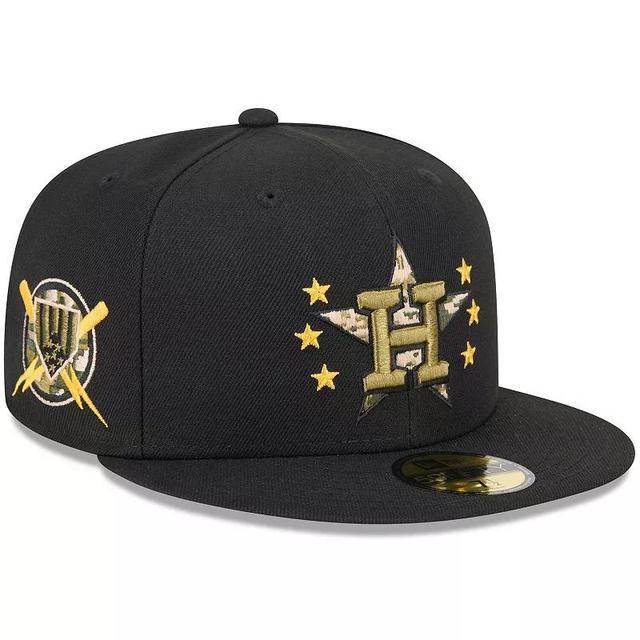 New Era Mens Black Houston Astros 2024 Armed Forces Day On-Field 59FIFTY Fitted Hat Product Image