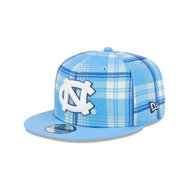 North Carolina University Tar Heels Plaid 9FIFTY Snapback Hat Male Product Image