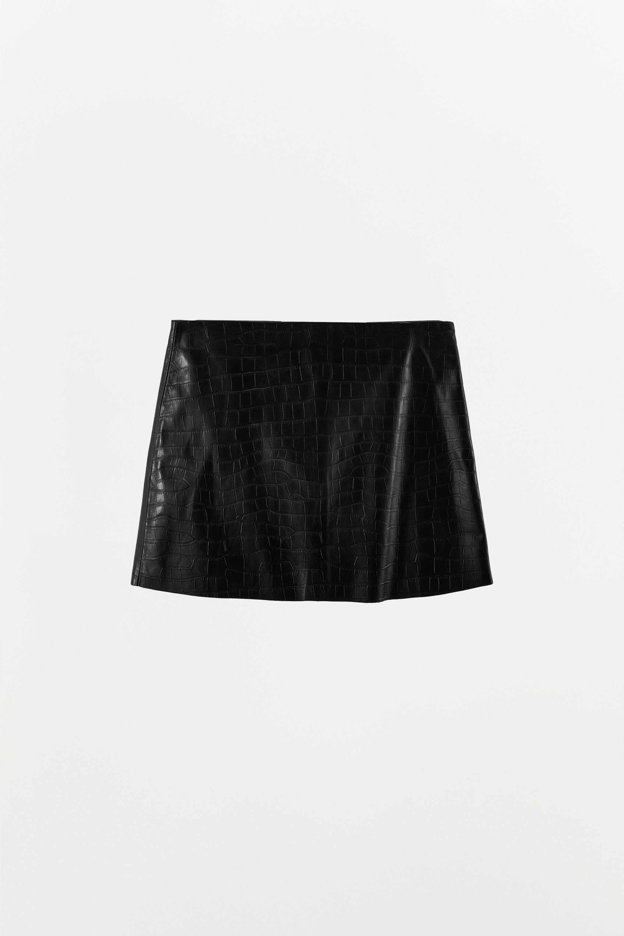 EMBOSSED LEATHER MINI SKIRT Product Image